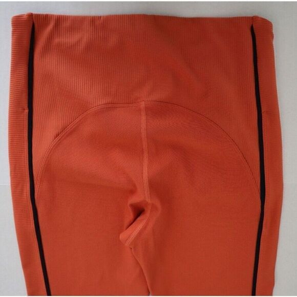 Zyia Active Women's Sz L (8-10) Orange/Black Ribbed Workout Leggings - Picture 5 of 8